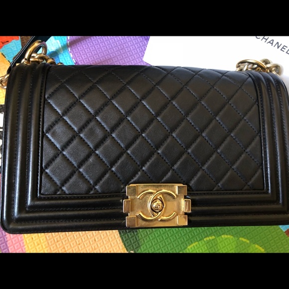 chanel lamp boy medium black with gold tone - Picture 5 of 7